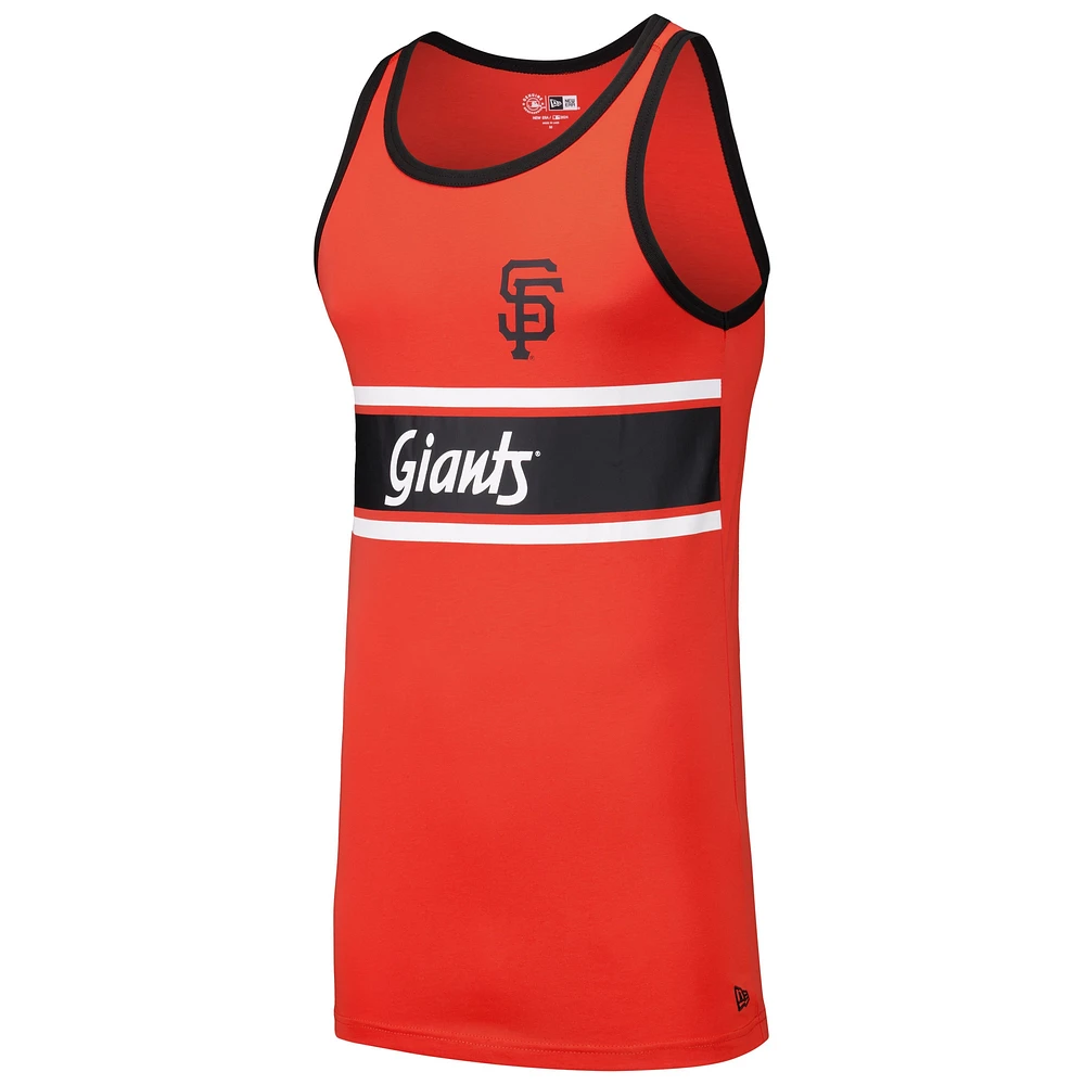 Débardeur orange en jersey Ringer New Era pour hommes des Giants de San Francisco