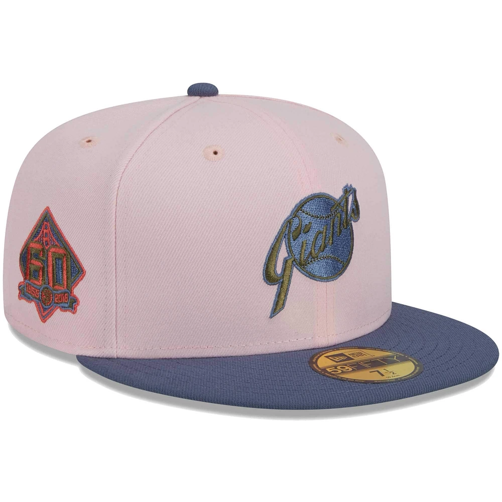 Casquette ajustée 59FIFTY pour homme avec sous-visière olive des Giants de San Francisco New Era rose/bleu