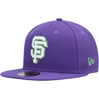 Men's New Era Purple San Francisco Giants Lime Side Patch 59FIFTY Fitted Hat