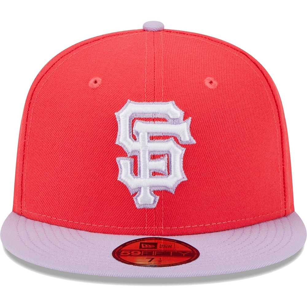 Men's New Era Red/Lavender San Francisco Giants Spring Color Two-Tone 59FIFTY Fitted Hat