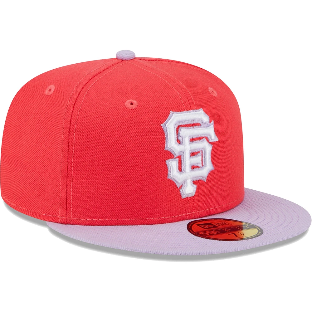 Men's New Era Red/Lavender San Francisco Giants Spring Color Two-Tone 59FIFTY Fitted Hat