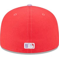 Casquette ajustée 59FIFTY bicolore printanière des Giants de San Francisco New Era pour homme, rouge/lavande