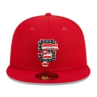 Casquette ajustée New Era San Francisco Giants 2023 Fourth of July 59FIFTY rouge pour homme