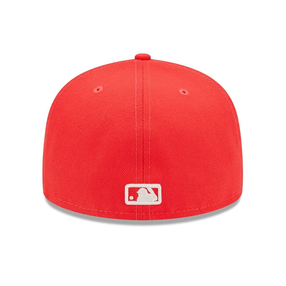 Men's New Era Red San Francisco Giants Lava Highlighter Logo 59FIFTY Fitted Hat