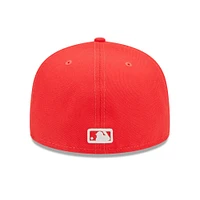 Men's New Era Red San Francisco Giants Lava Highlighter Logo 59FIFTY Fitted Hat