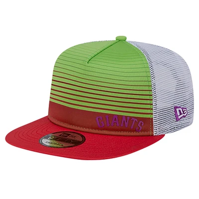 Casquette Snapback 9FIFTY Snapback Neon Horizon A-Frame Trucker des Giants de San Francisco New Era rouge pour hommes