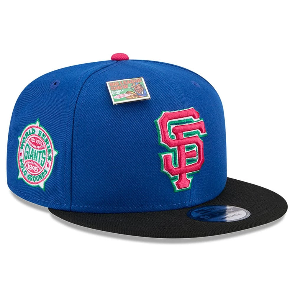 Casquette Snapback 9FIFTY New Era Royal/Noir San Francisco Giants Pastèque Big League Chew Flavor Pack pour hommes