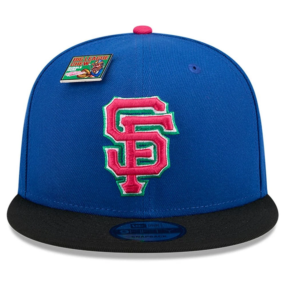 Casquette Snapback 9FIFTY New Era Royal/Noir San Francisco Giants Pastèque Big League Chew Flavor Pack pour hommes