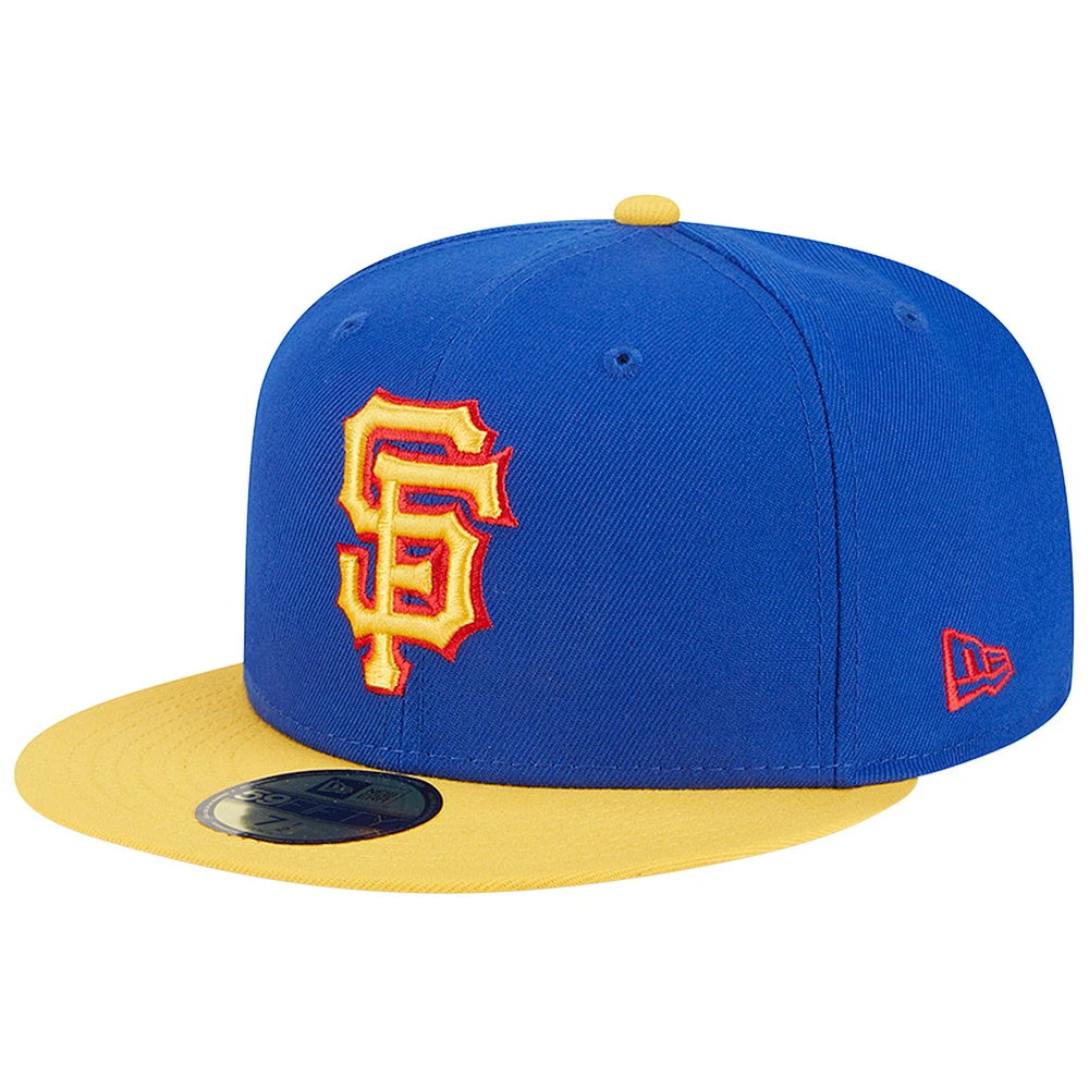 Casquette ajustée 59FIFTY Empire Giants de San Francisco pour homme New Era, bleu royal/jaune