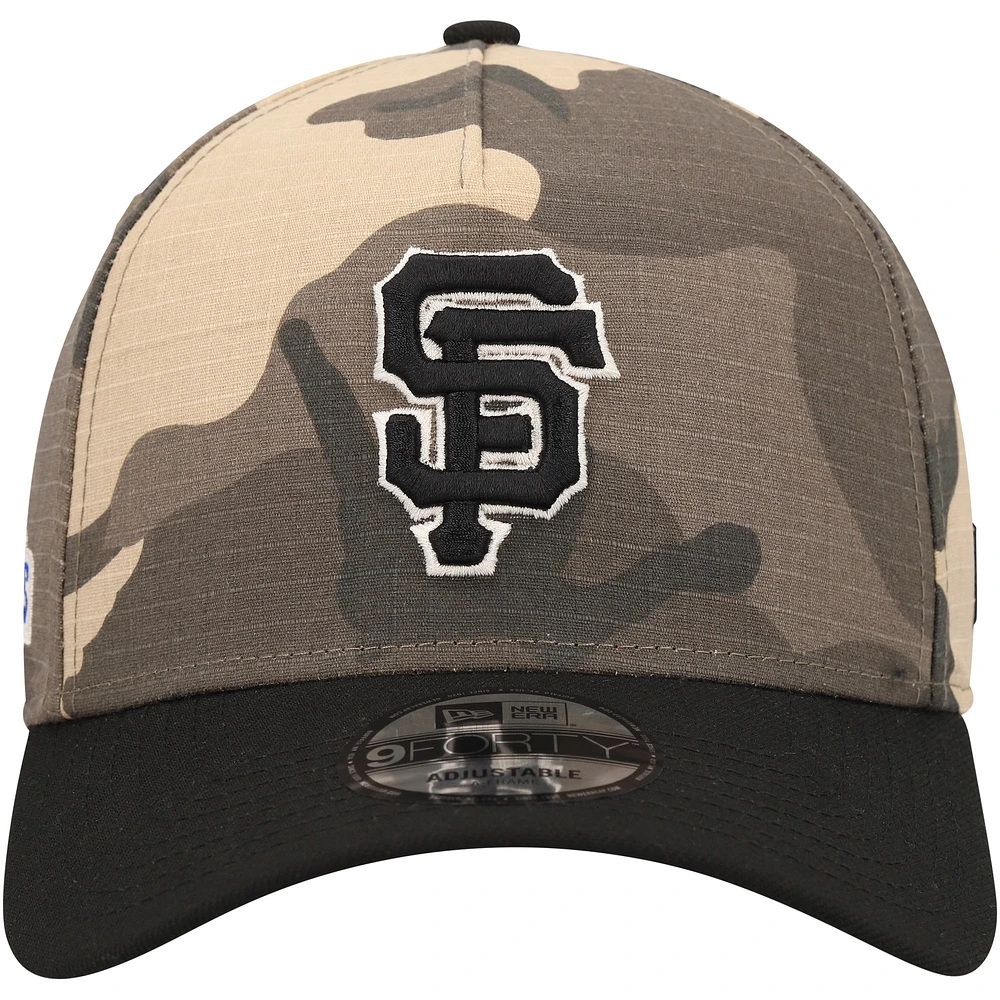 Casquette réglable 9FORTY A-Frame San Francisco Giants Camo Crown New Era pour hommes