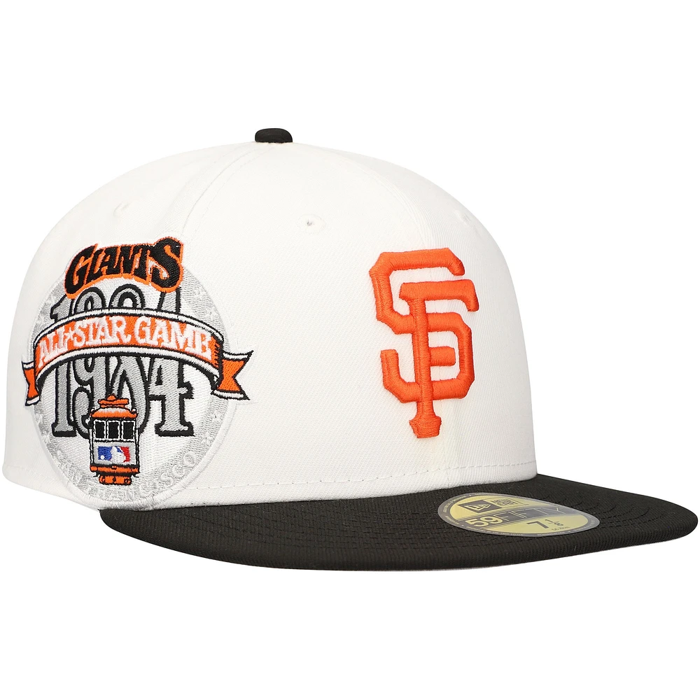 Casquette ajustée 59FIFTY New Era pour hommes, blanc/noir, San Francisco Giants Major Sidepatch