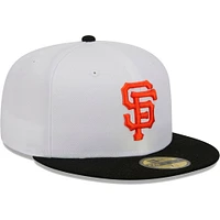 Men's New Era White/Black San Francisco Giants Optic 59FIFTY Fitted Hat