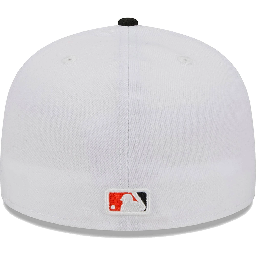 Men's New Era White/Black San Francisco Giants Optic 59FIFTY Fitted Hat