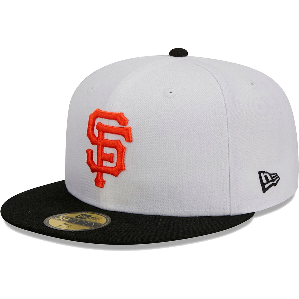 Men's New Era White/Black San Francisco Giants Optic 59FIFTY Fitted Hat