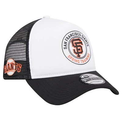 Casquette réglable New Era pour hommes, blanc/noir, San Francisco Giants Spring Training Circle Foam A-Frame 9FORTY Trucker