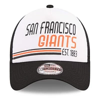 Men's New Era White/Black San Francisco Giants Stacked A-Frame Trucker 9FORTY Adjustable Hat