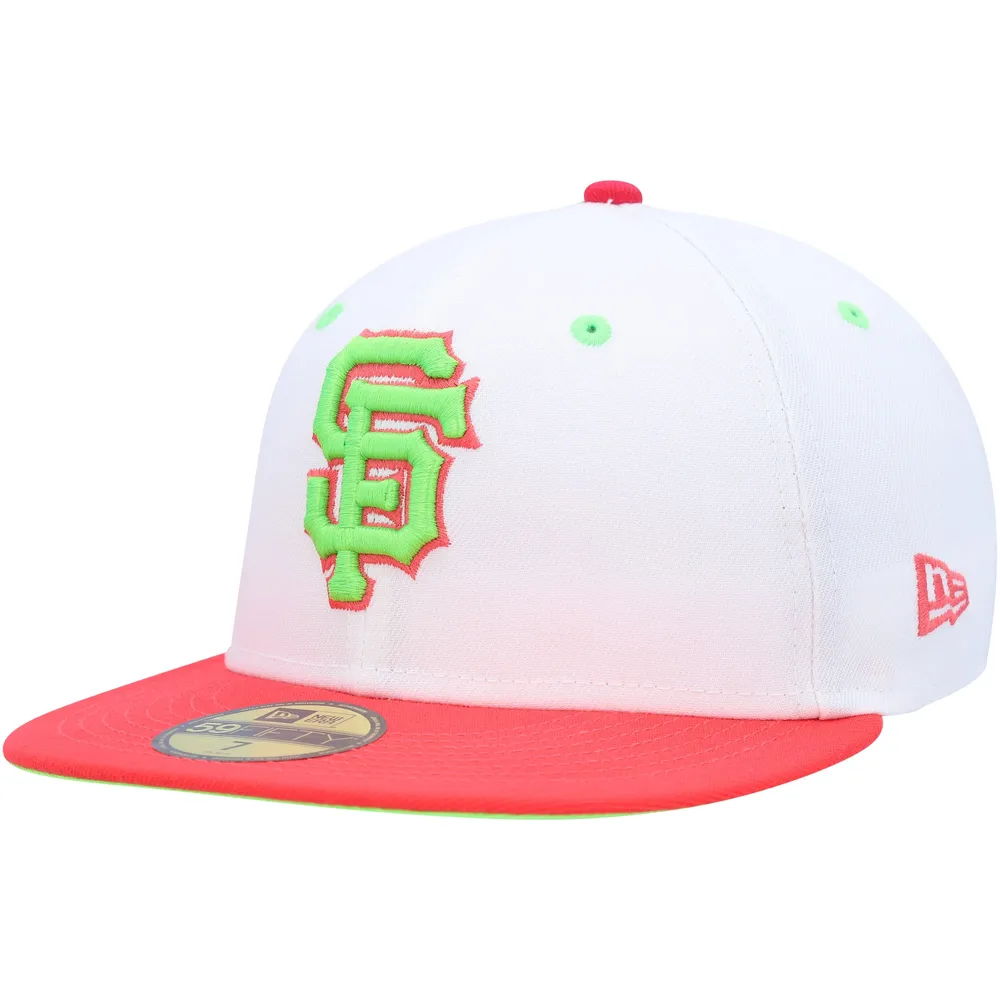 Men's New Era White/Coral San Francisco Giants 50th Anniversary Strawberry Lolli 59FIFTY Fitted Hat