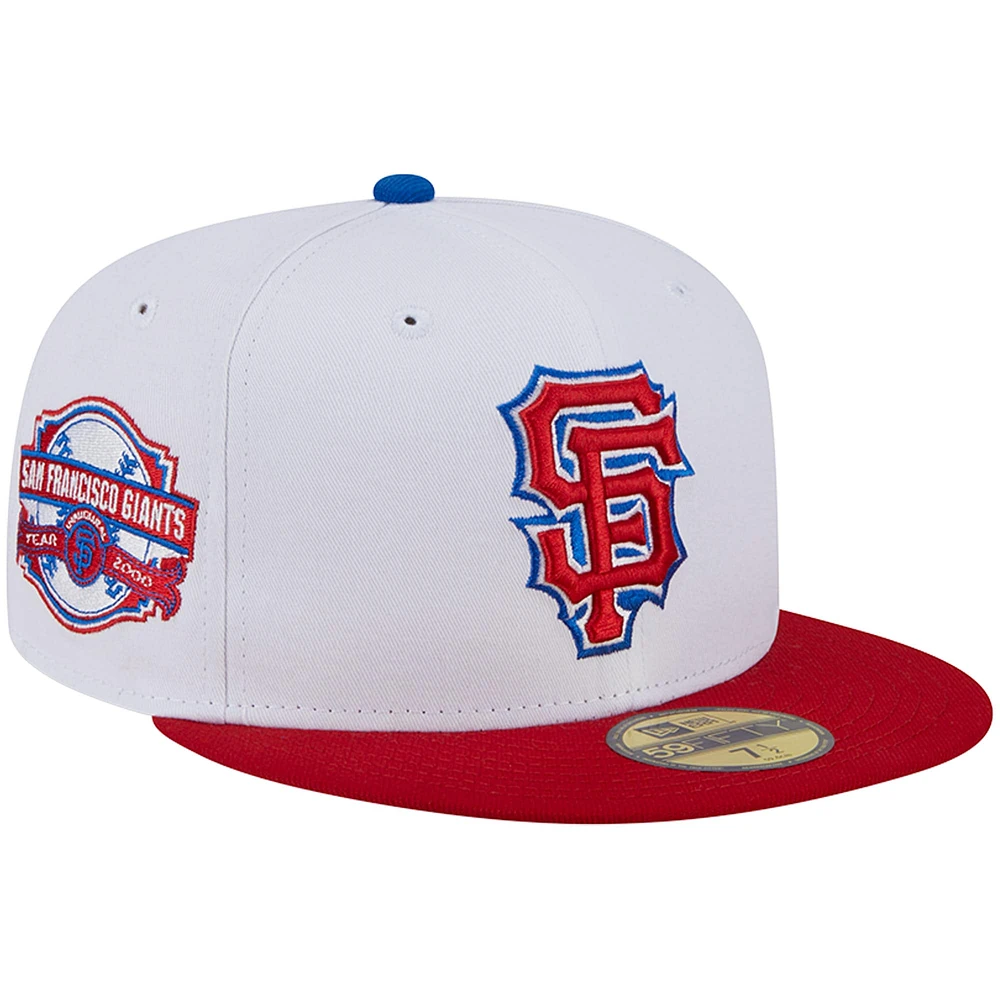 Casquette ajustée 59FIFTY Undervisor des Giants de San Francisco New Era blanche/rouge pour homme