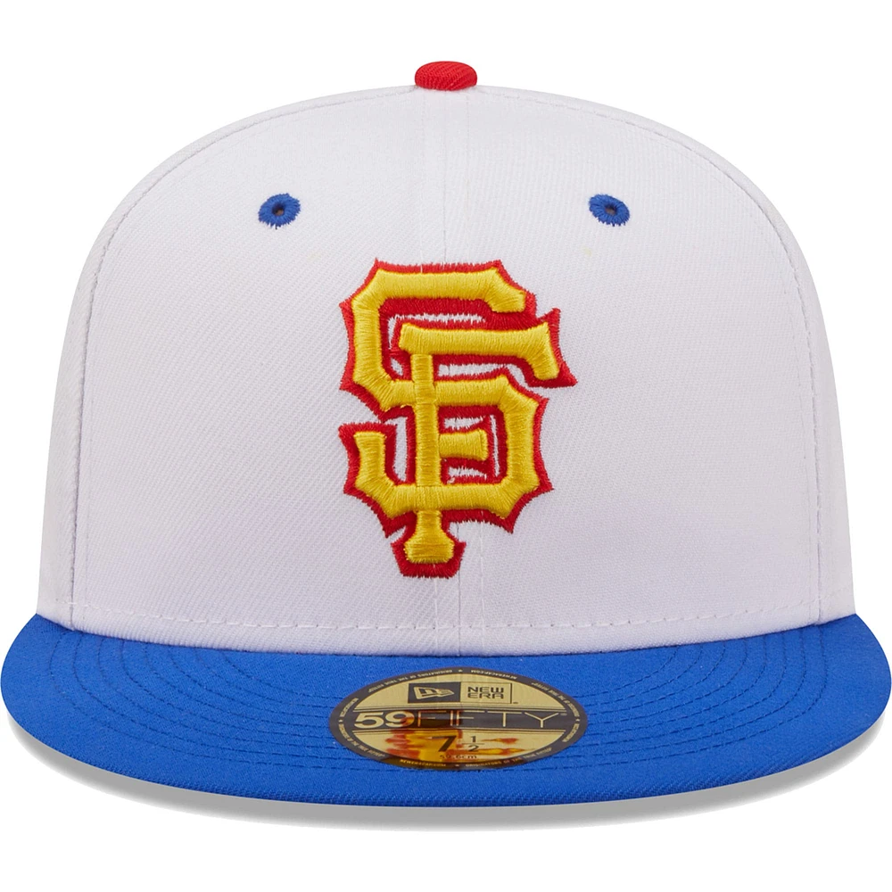 Men's New Era White/Royal San Francisco Giants 8-Time World Series Champions Cherry Lolli 59FIFTY Fitted Hat