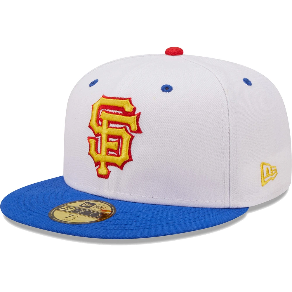 Men's New Era White/Royal San Francisco Giants 8-Time World Series Champions Cherry Lolli 59FIFTY Fitted Hat