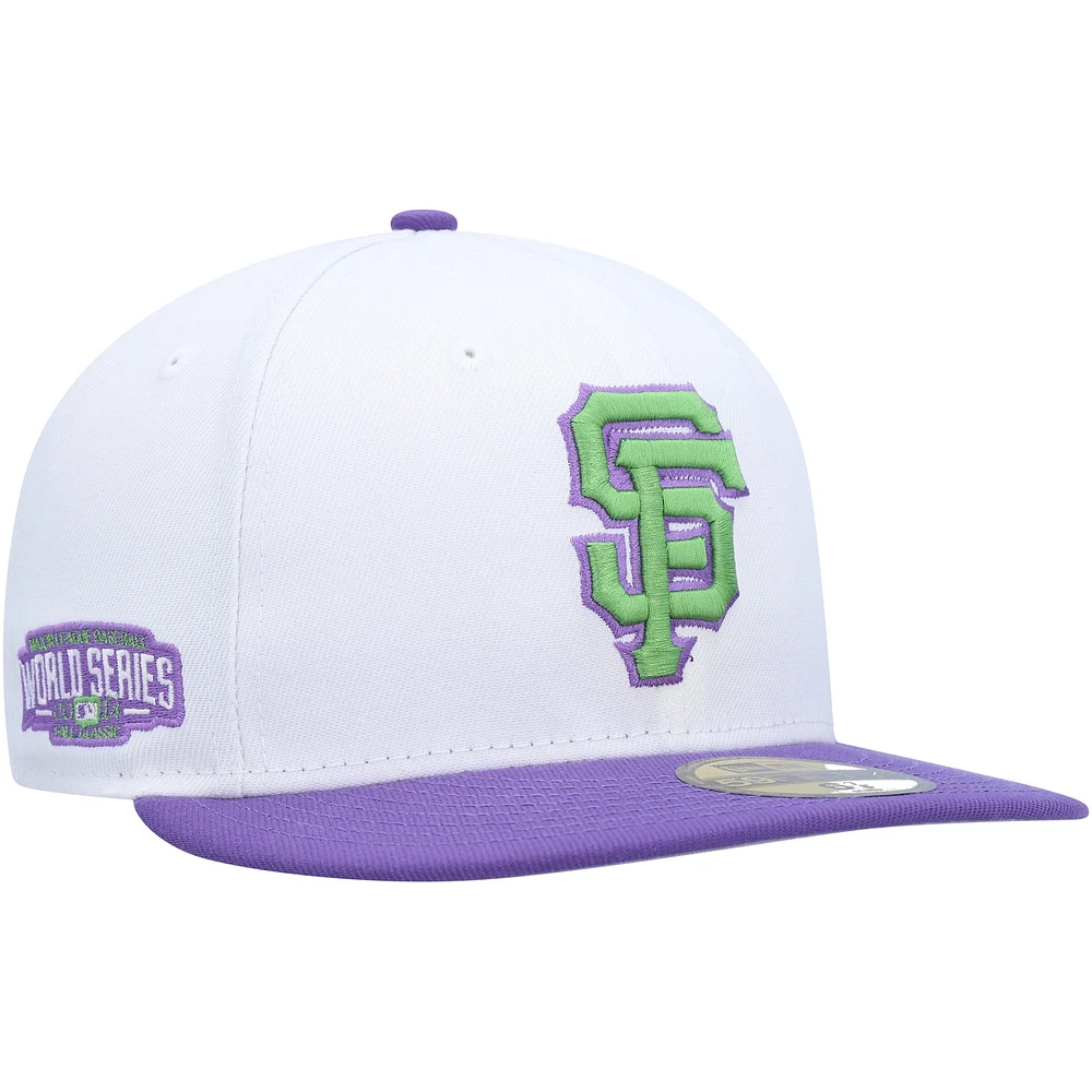 Casquette ajustée 59FIFTY pour homme avec écusson latéral New Era Giants de San Francisco 2014, blanc