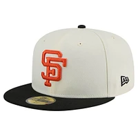 Men's New Era White San Francisco Giants Cooperstown Collection Chrome 59FIFTY Fitted Hat