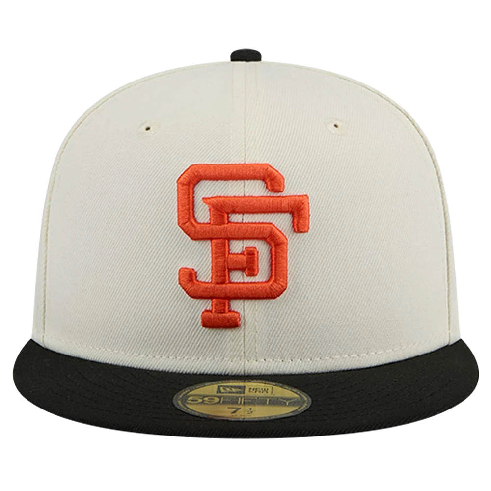 Men's New Era White San Francisco Giants Cooperstown Collection Chrome 59FIFTY Fitted Hat
