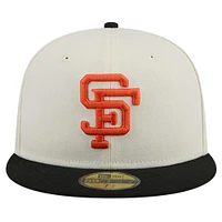 Men's New Era White San Francisco Giants Cooperstown Collection Chrome 59FIFTY Fitted Hat
