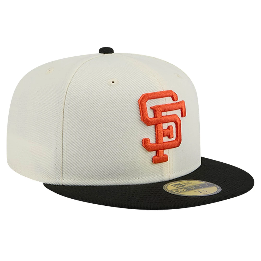 Men's New Era White San Francisco Giants Cooperstown Collection Chrome 59FIFTY Fitted Hat