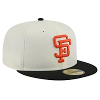 Men's New Era White San Francisco Giants Cooperstown Collection Chrome 59FIFTY Fitted Hat