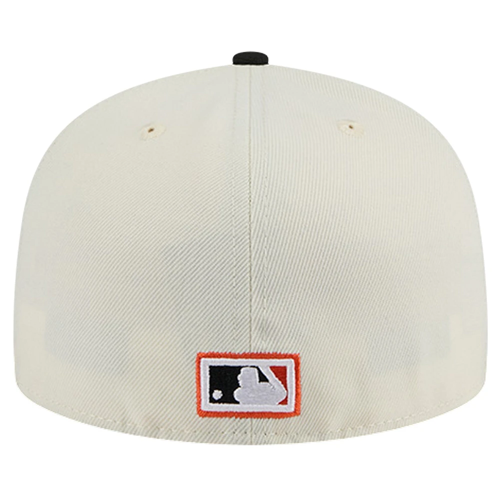 Men's New Era White San Francisco Giants Cooperstown Collection Chrome 59FIFTY Fitted Hat