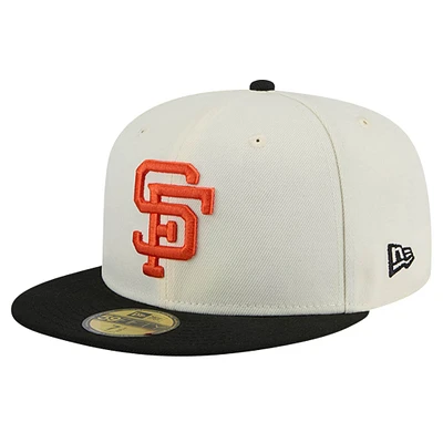 Men's New Era White San Francisco Giants Cooperstown Collection Chrome 59FIFTY Fitted Hat