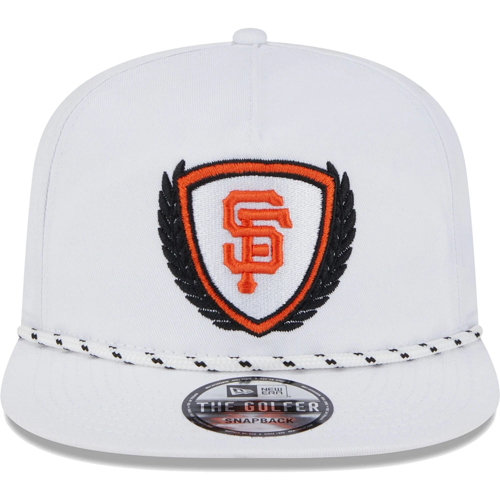 Casquette New Era San Francisco Giants Golfer Tee 9FIFTY Snapback blanche pour homme