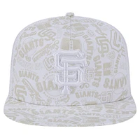 Men's New Era White San Francisco Giants Logo Dunes A-Frame Trucker 9FIFTY Snapback Hat