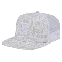 Men's New Era White San Francisco Giants Logo Dunes A-Frame Trucker 9FIFTY Snapback Hat