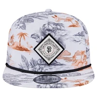 Men's New Era White San Francisco Giants Printed Island Golfer Snapback Hat