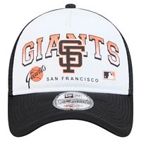 Men's New Era White San Francisco Giants Retro Wordmark 9FORTY A-Frame Trucker Adjustable Hat