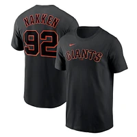 T-shirt avec nom et numéro des Giants de San Francisco Nike Alyssa Nakken pour homme, noir