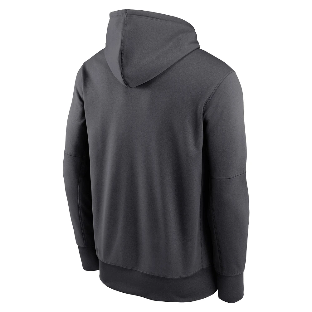 Men's Nike Anthracite San Francisco Giants Therma Bracket Icon Performance Pullover Hoodie