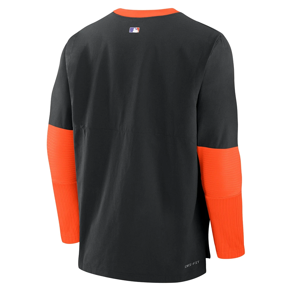 T-shirt Nike noir à manches longues City Connect Authentic Collection 2025 des Giants de San Francisco pour homme, léger et performant, en mélange tri-couche.