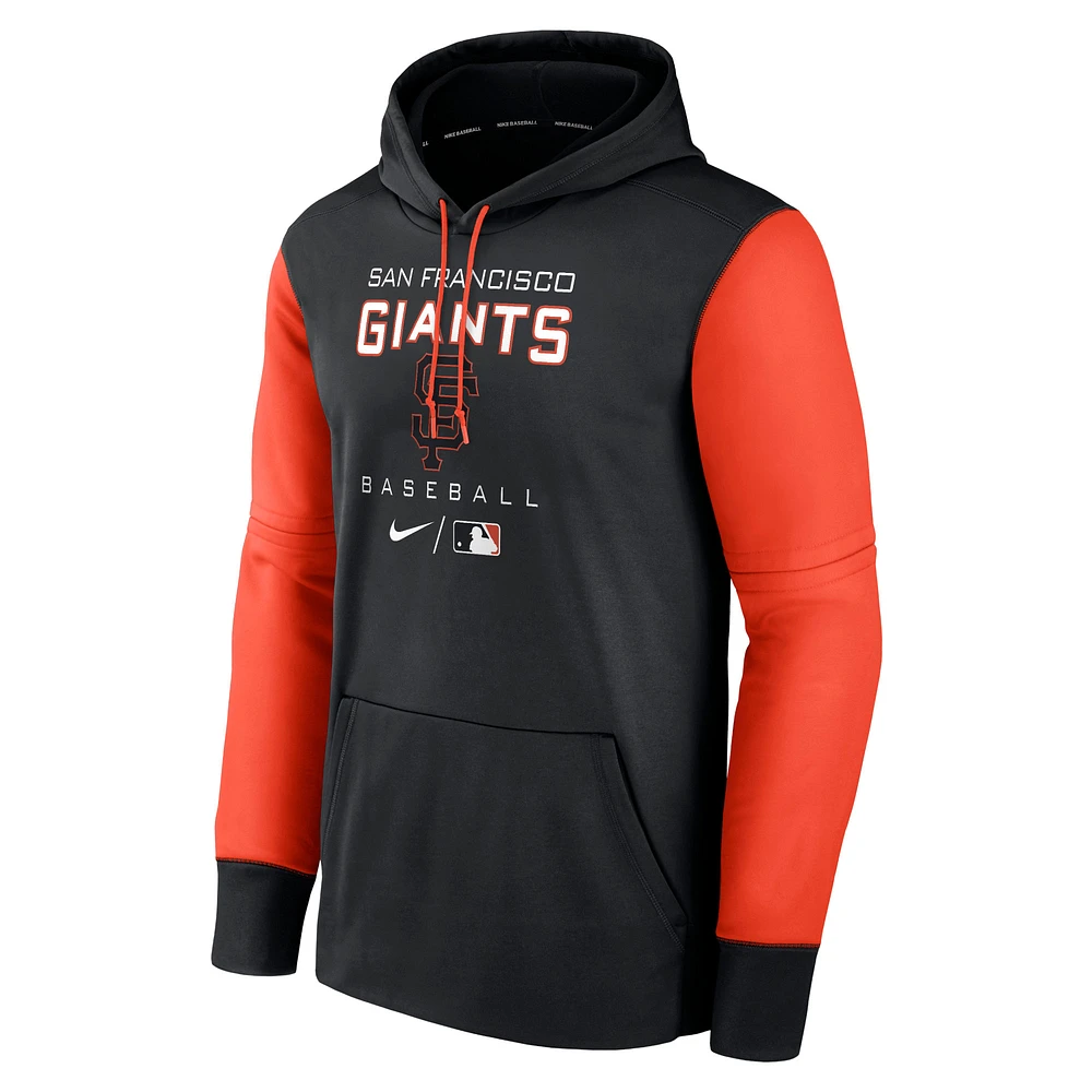 Sweat à capuche Nike pour homme, noir/orange, San Francisco Giants Authentic Collection Performance