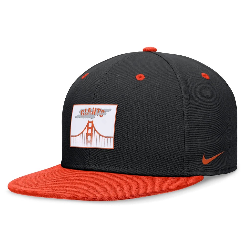 Men's Nike Black/Orange San Francisco Giants City Connect True Fitted Hat