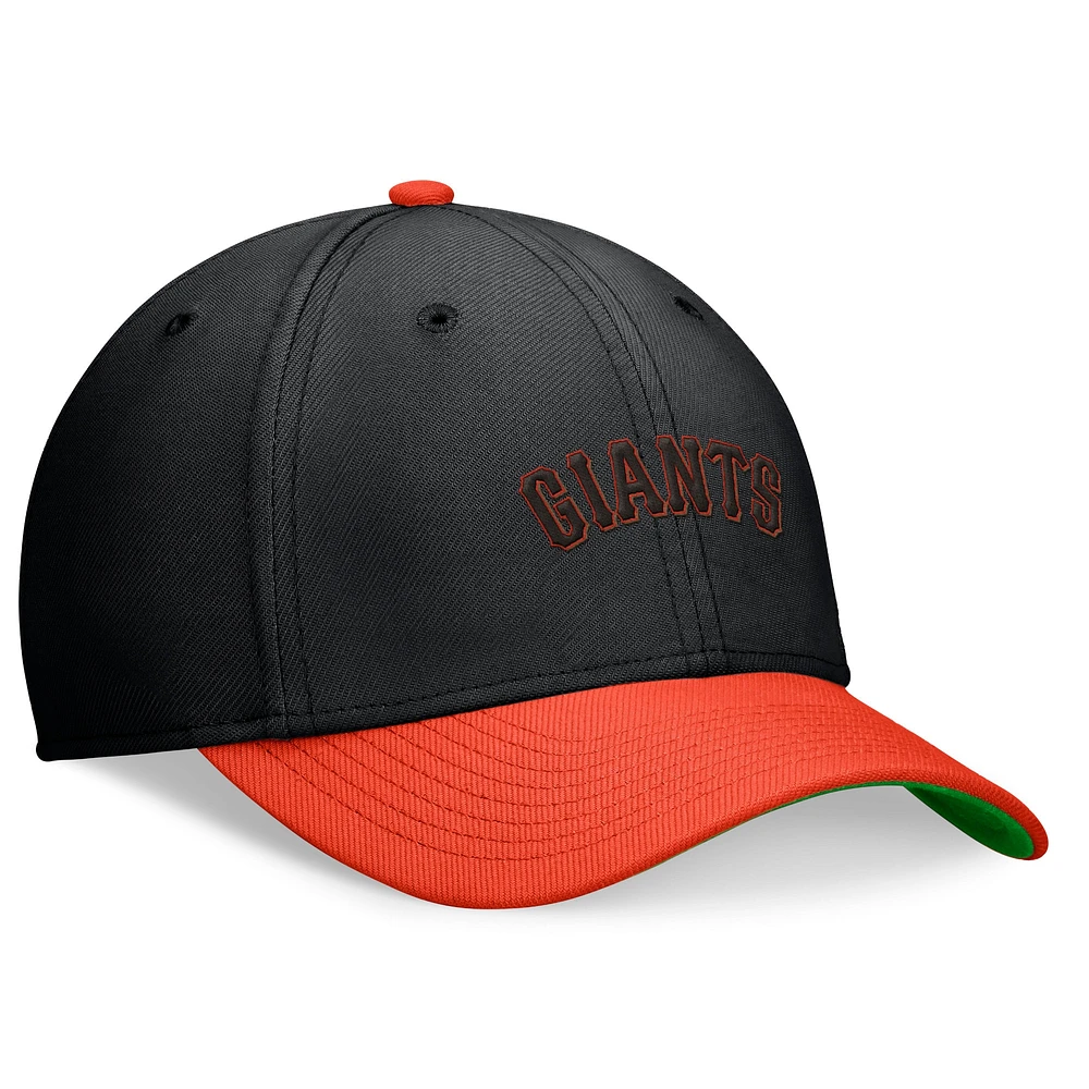 Men's Nike Black/Orange San Francisco Giants Cooperstown Collection Rewind Swooshflex Performance Hat