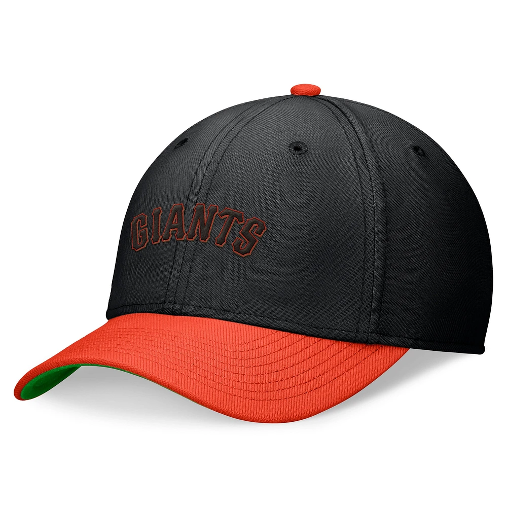 Men's Nike Black/Orange San Francisco Giants Cooperstown Collection Rewind Swooshflex Performance Hat