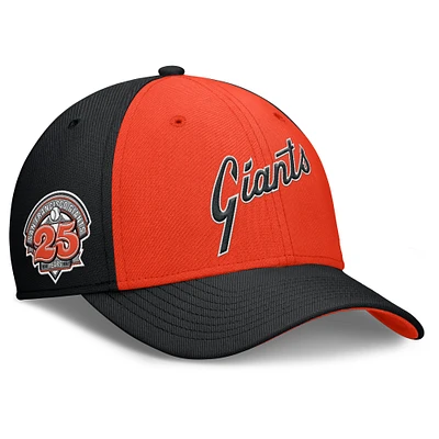 Casquette Nike Performance Flex Rise Swoosh noire/orange pour homme des San Francisco Giants