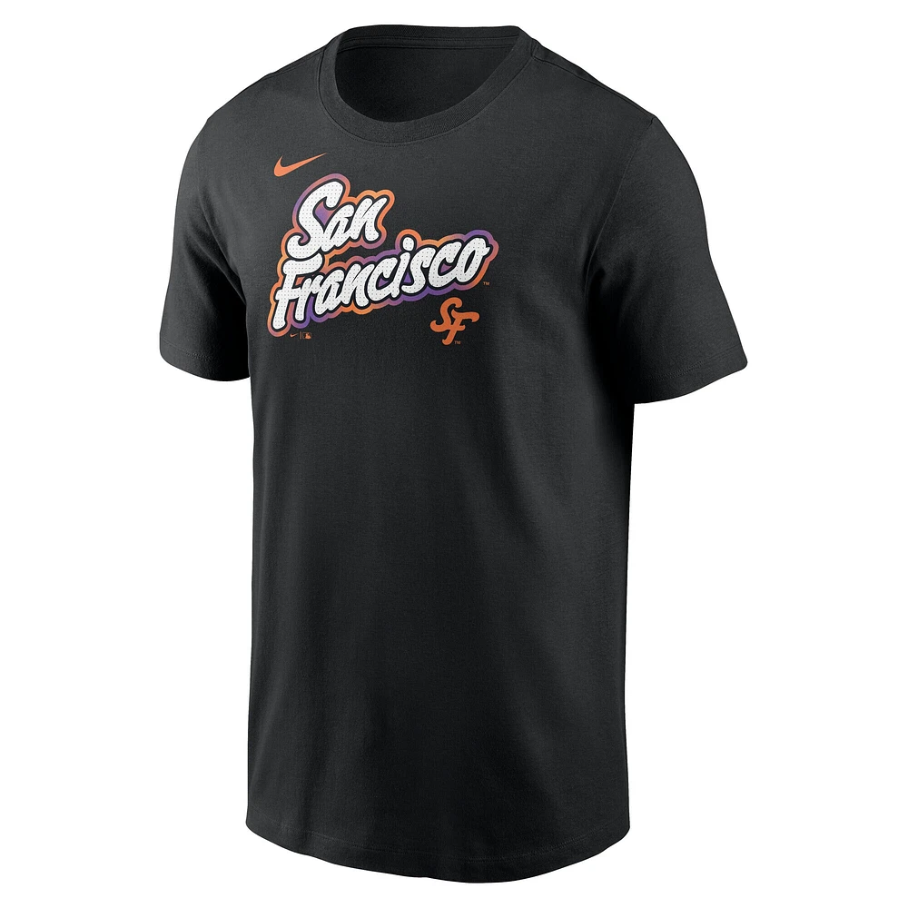 T-shirt Nike noir pour homme avec logo City Connect des Giants de San Francisco 2025