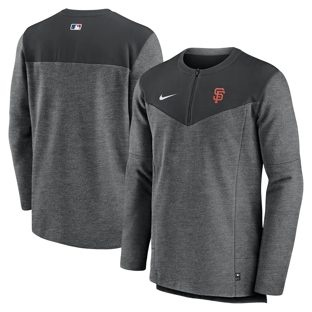 Haut à demi-glissière Nike San Francisco Giants Authentic Collection Game Time Performance pour homme - Noir