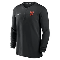 Haut à quart de zip Nike pour homme, collection authentique des Giants San Francisco, Game Time Performance, noir