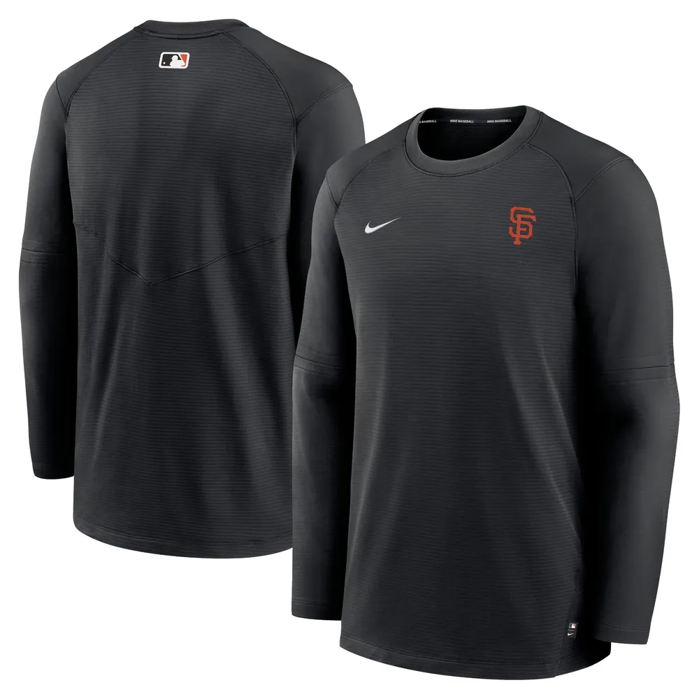 T-shirt à manches longues Nike San Francisco Giants Authentic Collection Logo Performance pour homme - Noir