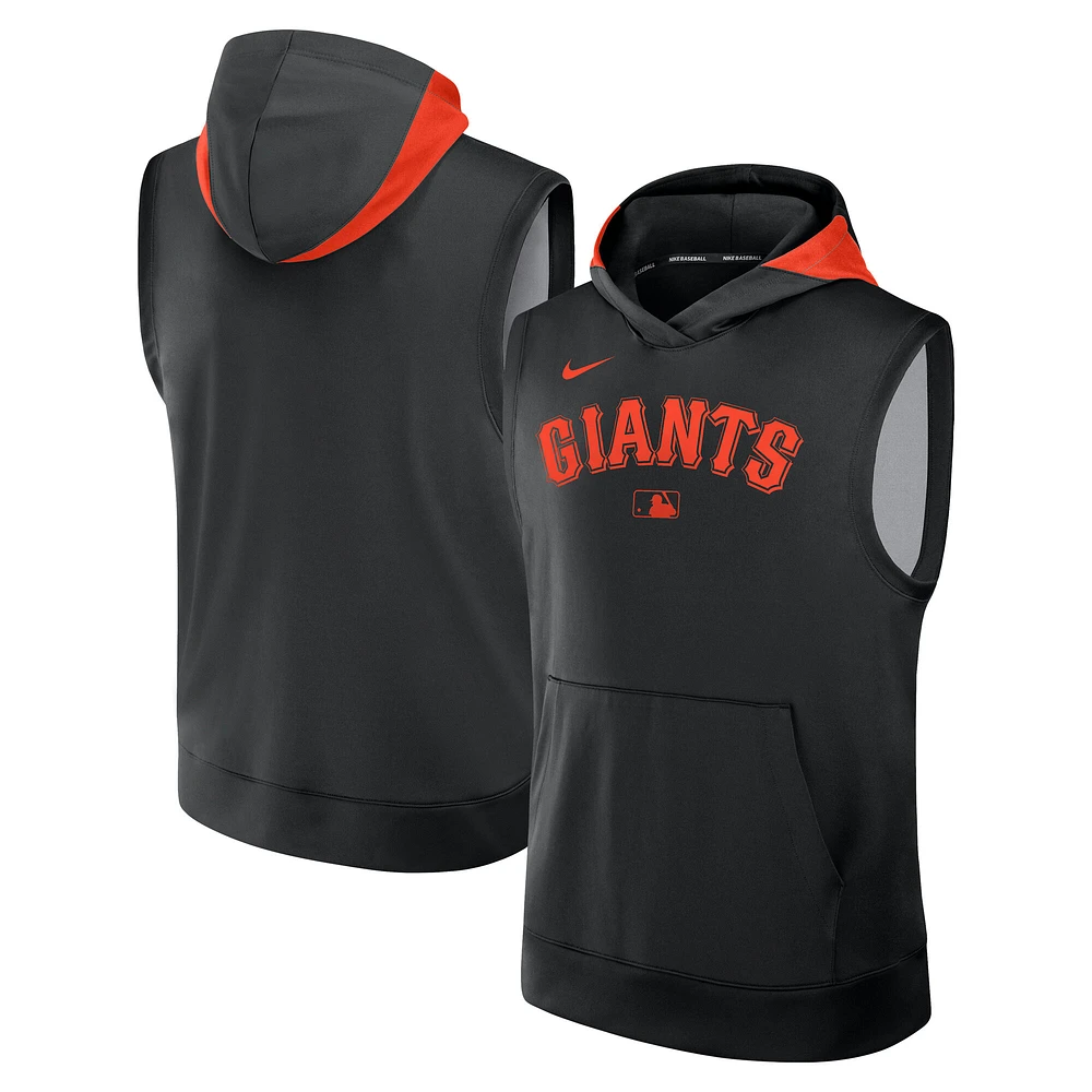 Men's Nike Black San Francisco Giants Authentic Collection Performance Sleeveless Pullover Hoodie